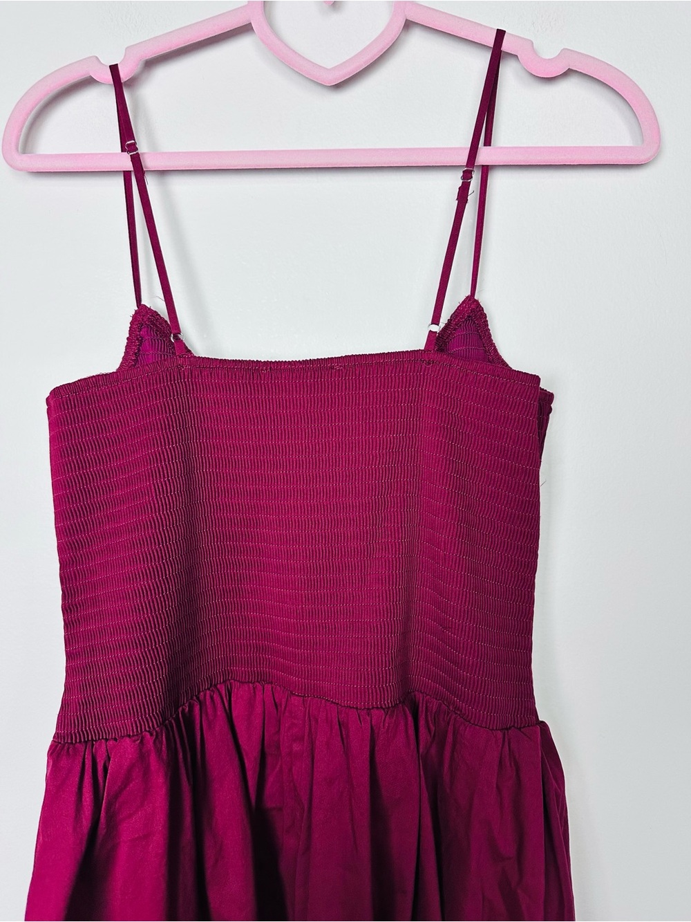 Lulus NWT Tandria Burgundy Smocked Sleeveless Midi Dress Size Large - Picture 7 of 11